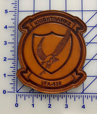 Officially Licensed US Navy VFA-136 Knighthawks Leather Squadron Patch