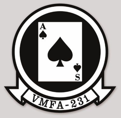 Officially Licensed USMC VMFA-231 Ace of Spades Squadron Sticker
