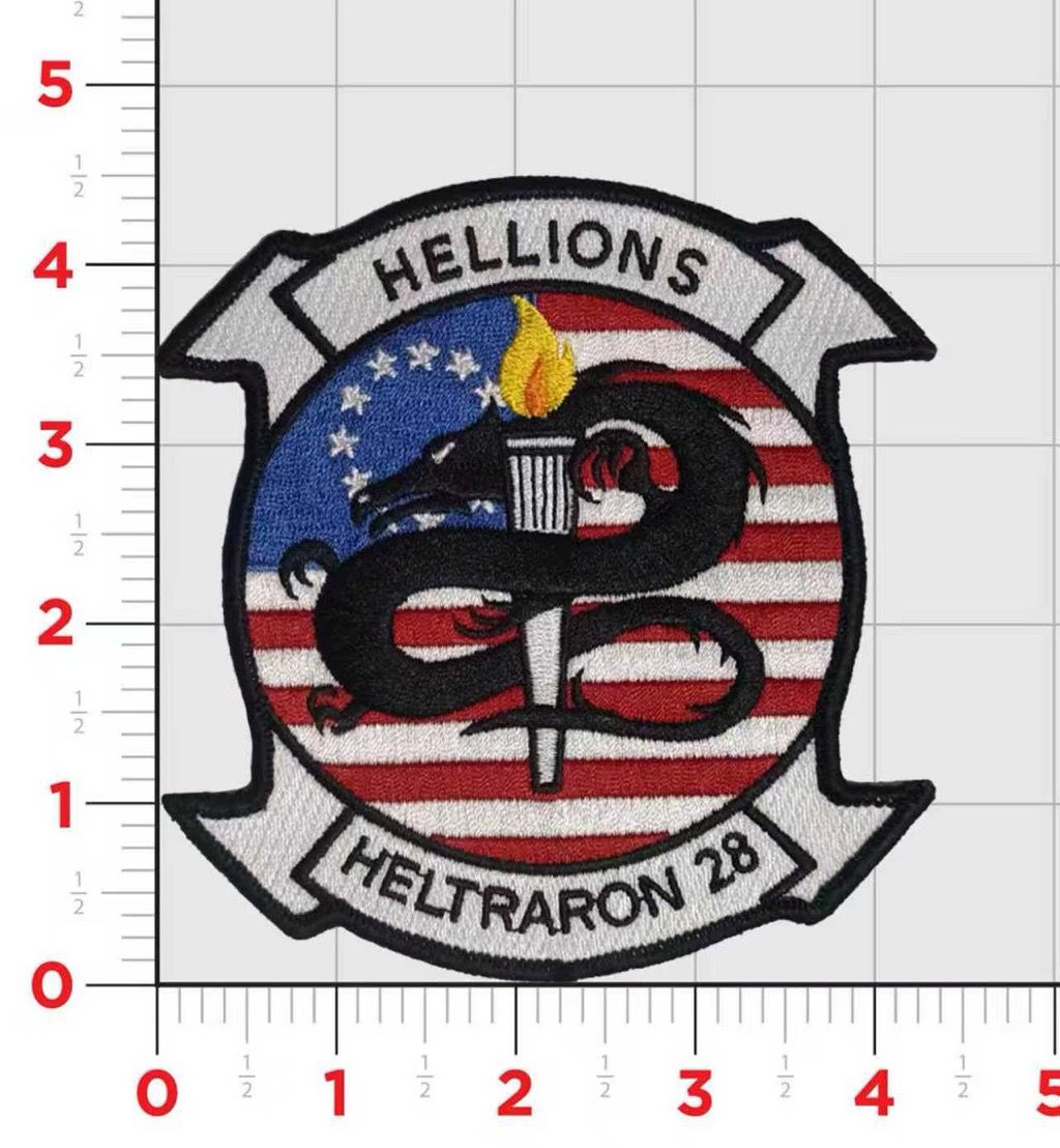 Official HT-28 Hellions 4th of July America 250th Anniversary Squadron Patch and Name Tag