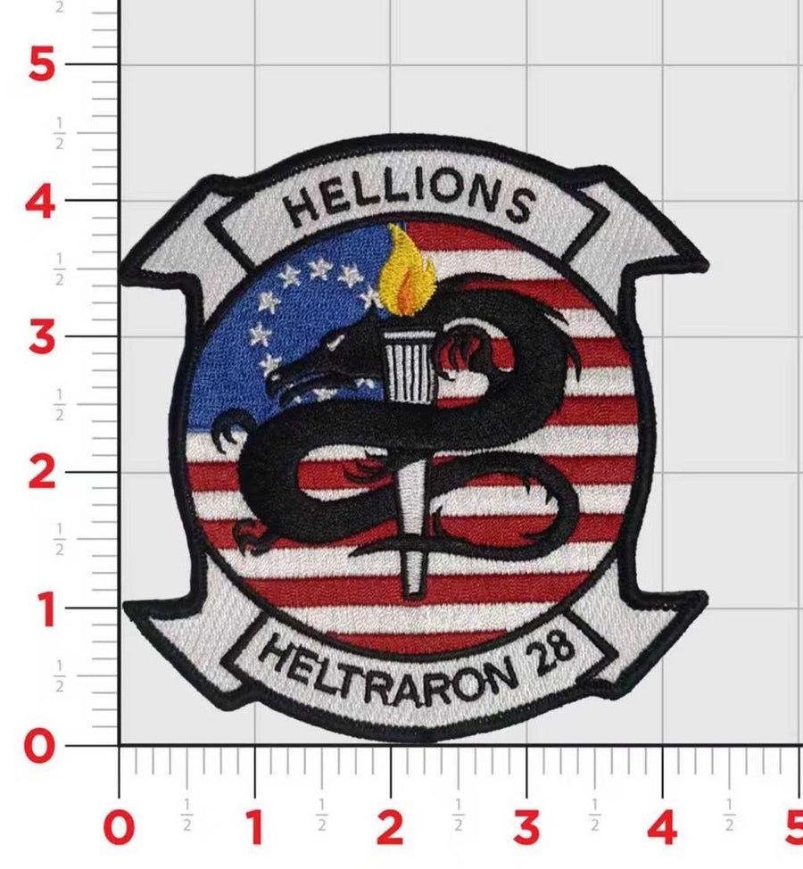 Official HT-28 Hellions 4th of July America 250th Anniversary Squadron Patch and Name Tag