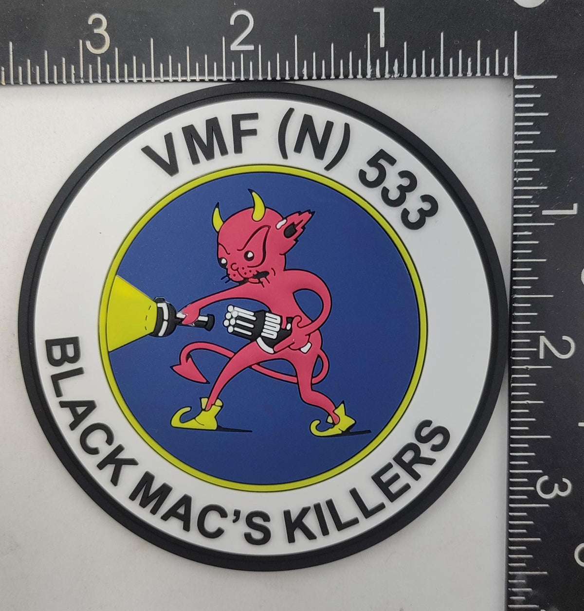Official VMF(N)-533 Hawks Black Mac's Killers PVC Patch