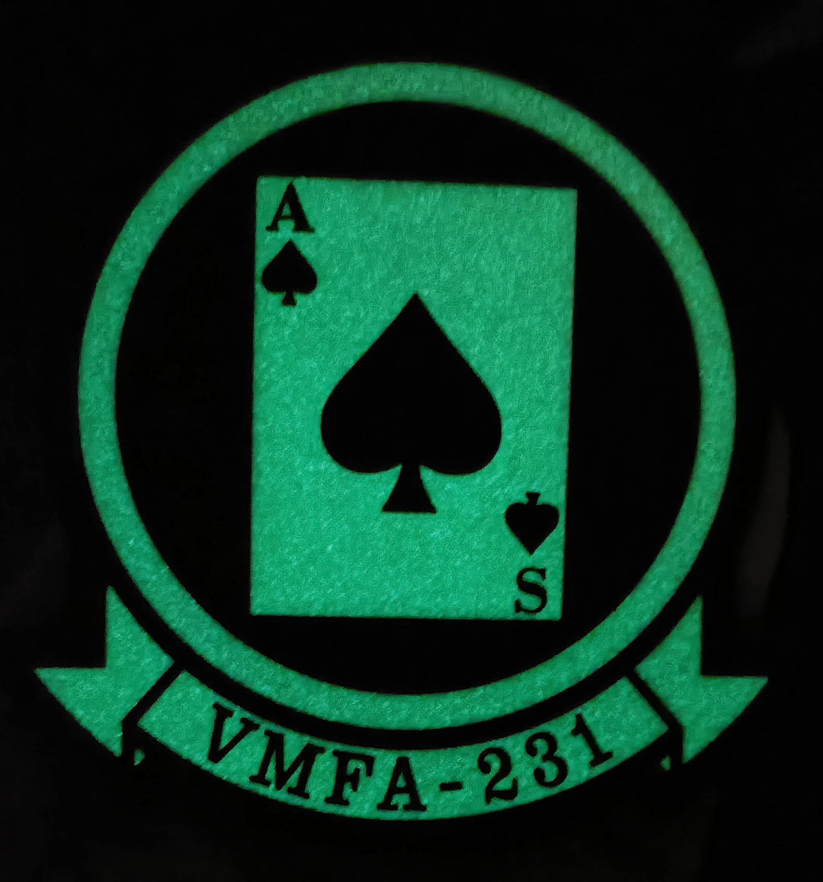 Officially Licensed USMC VMFA-231 Ace of Spades PVC Glow Patch