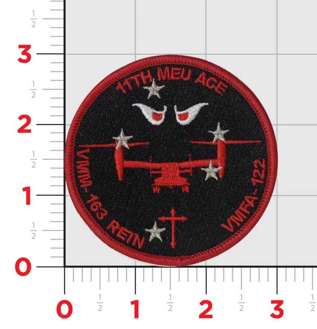 Official VMM-163 REIN 11th MEU ACE Aircraft Shoulder Patches