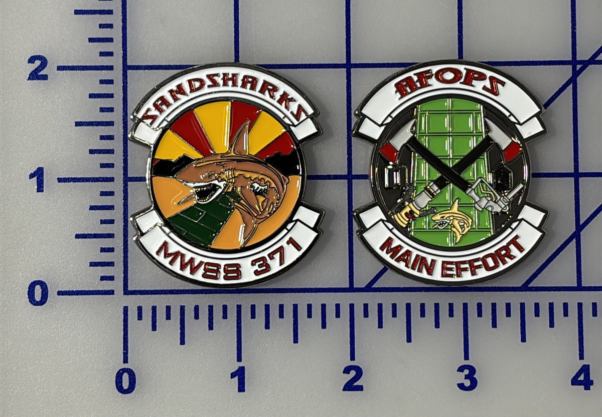 Official MWSS-371 Sandsharks AFOPS Coin