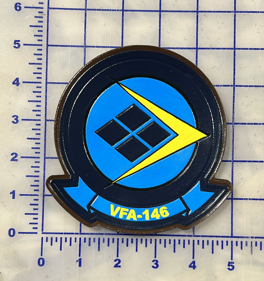 Officially Licensed US Navy VFA-146 Blue Diamonds Leather Squadron Patch