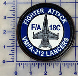 Official VMFA-212 Lancers F-18C Leather Shoulder Patch