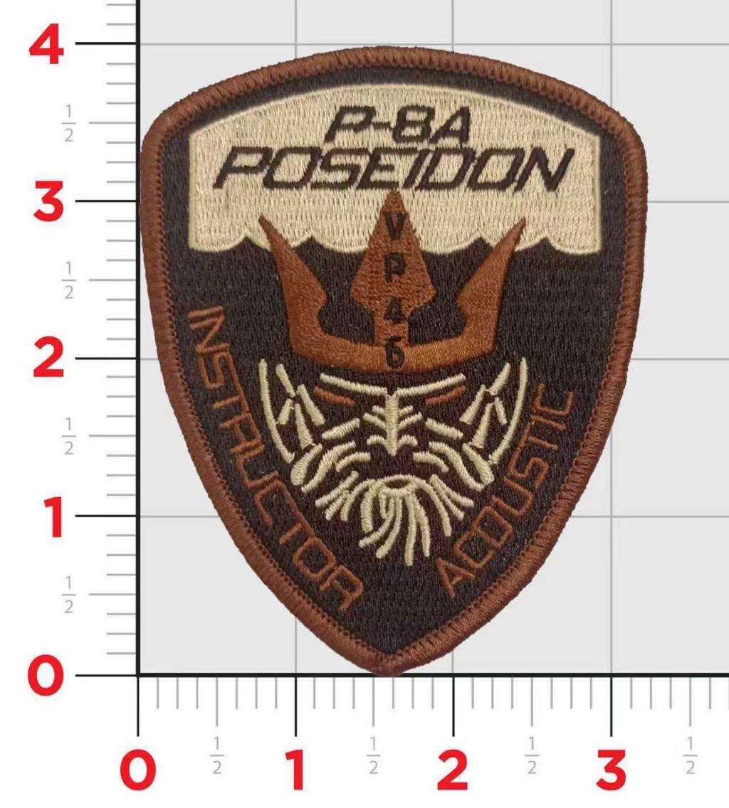 フランス海軍 プレリアル 刺繍パッチ Official VP-46 Grey Knights P-8 Poseidon Qual Patch Patch