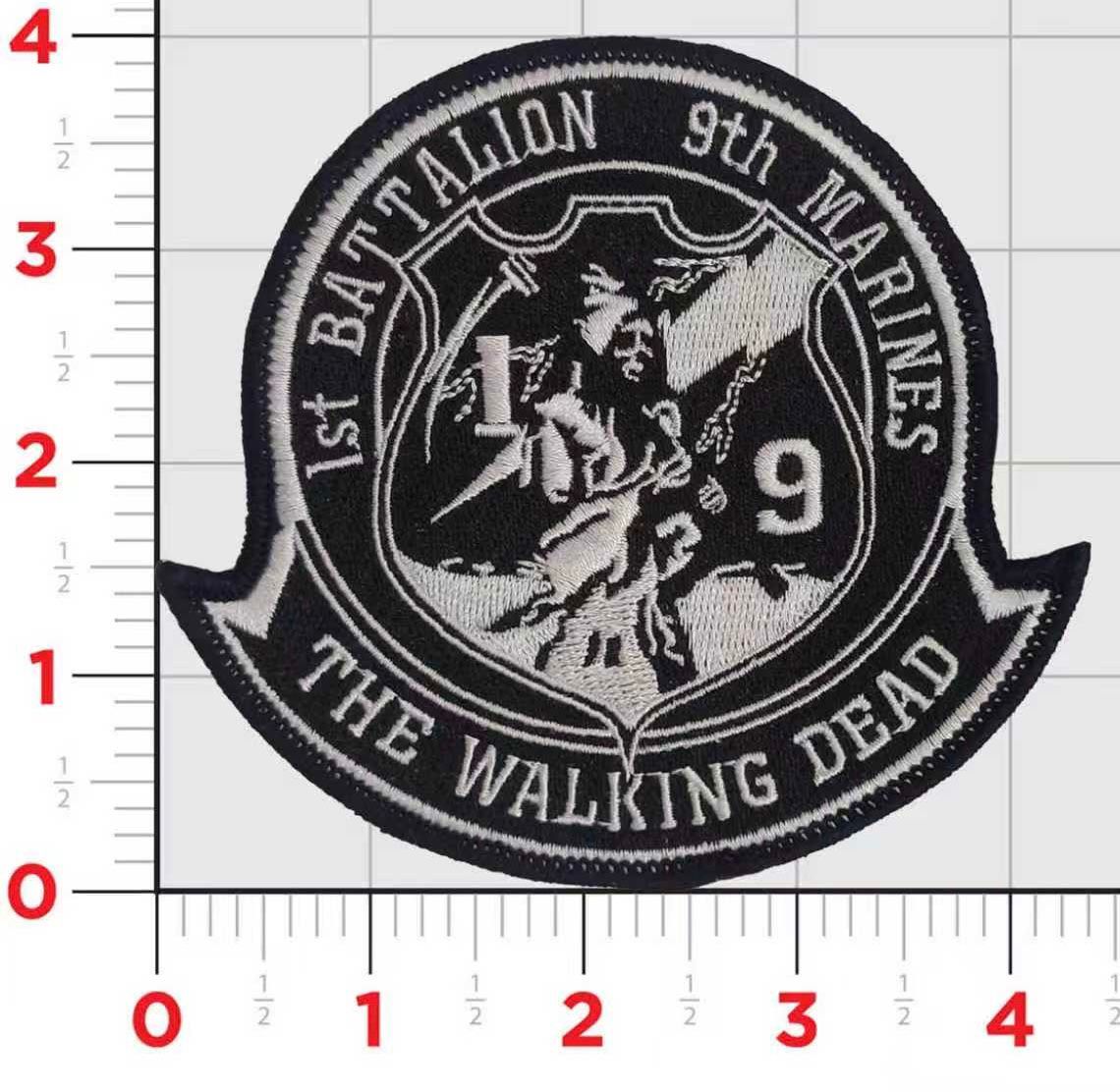 Officially Licensed USMC 1st Bn 9th Marines Walking Dead Patch