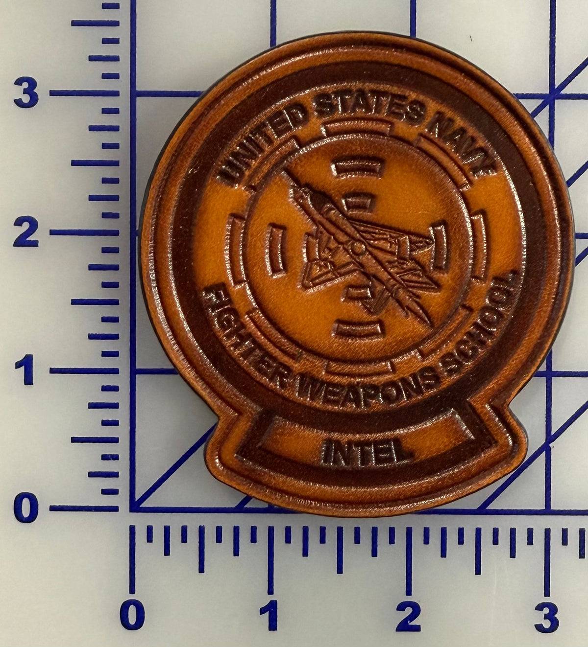Officially Licensed US Navy Fighter Weapons School Top Gun Intel Leather Patch