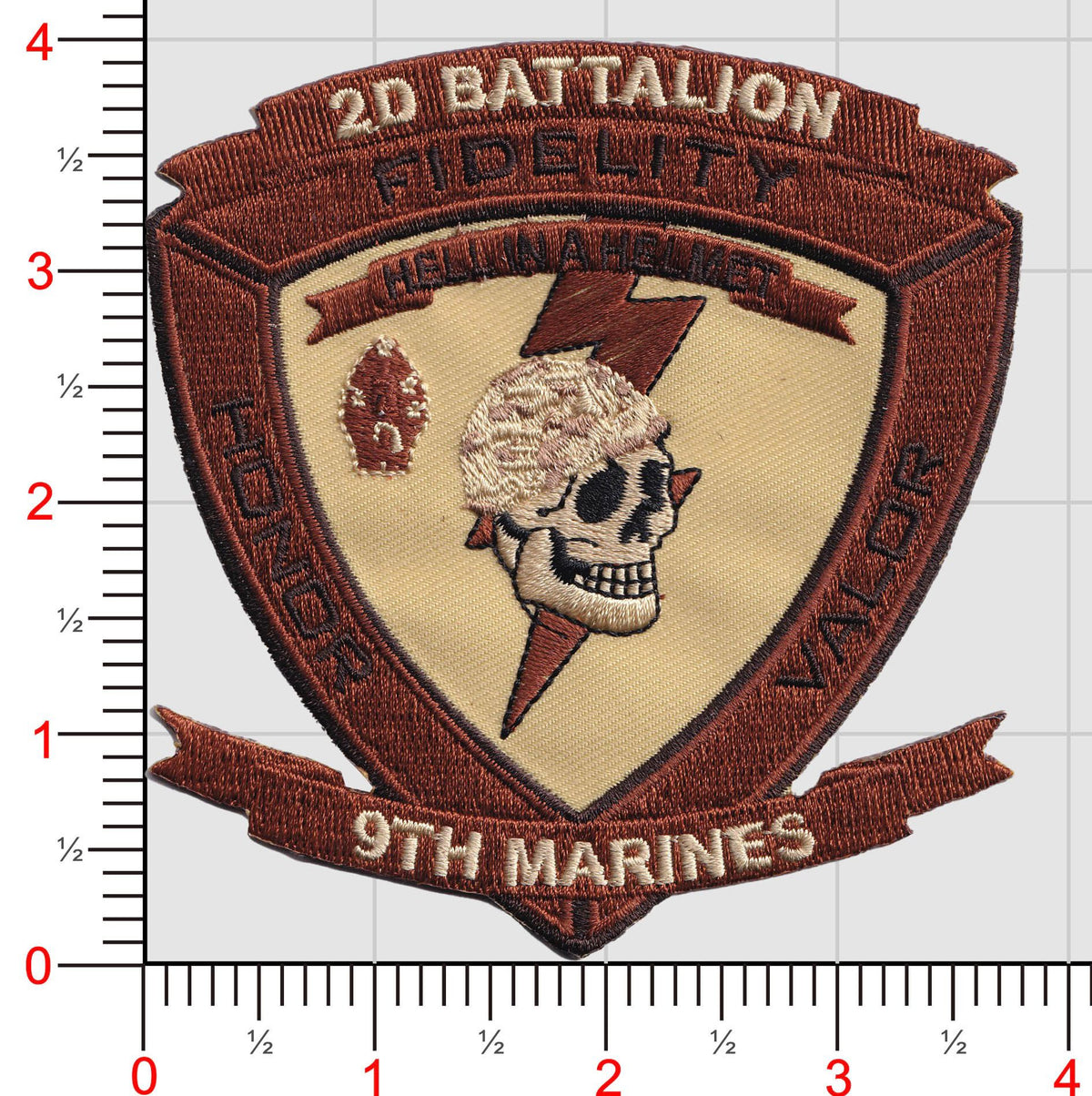 Officially Licensed USMC 2nd Battalion 9th Marines Hell in a Helmet Patch