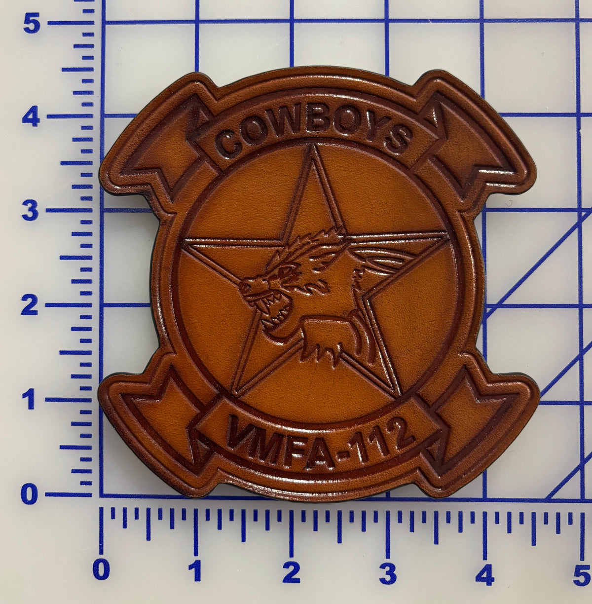 Officially Licensed USMC VMFA-112 Cowboys Leather Patch