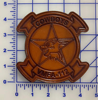 Officially Licensed USMC VMFA-112 Cowboys Leather Patch