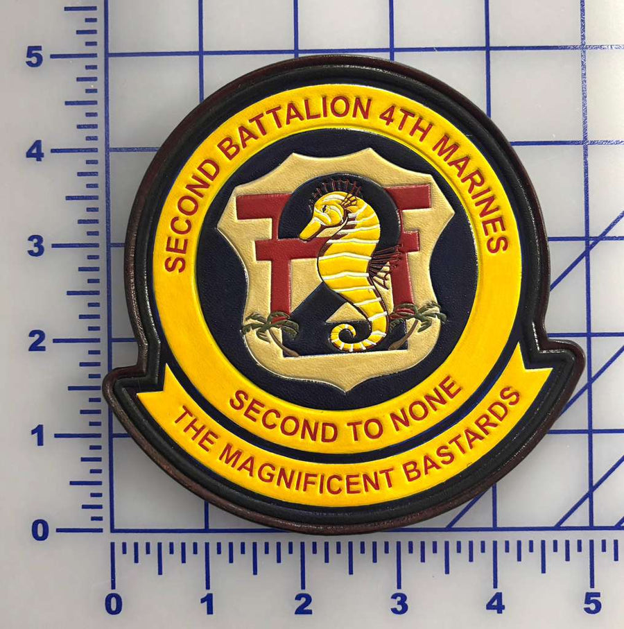 Officially Licensed USMC 2nd Battalion 4th Marines Magnificent Bastards Leather Patch