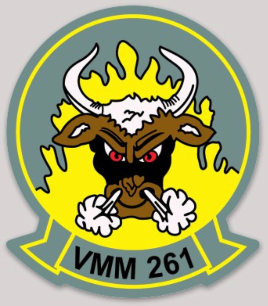 Officially Licensed USMC VMM-261 Raging Bulls Sticker