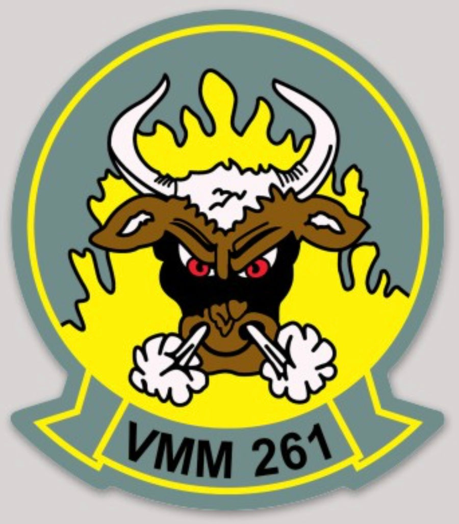 Officially Licensed USMC VMM-261 Raging Bulls Sticker