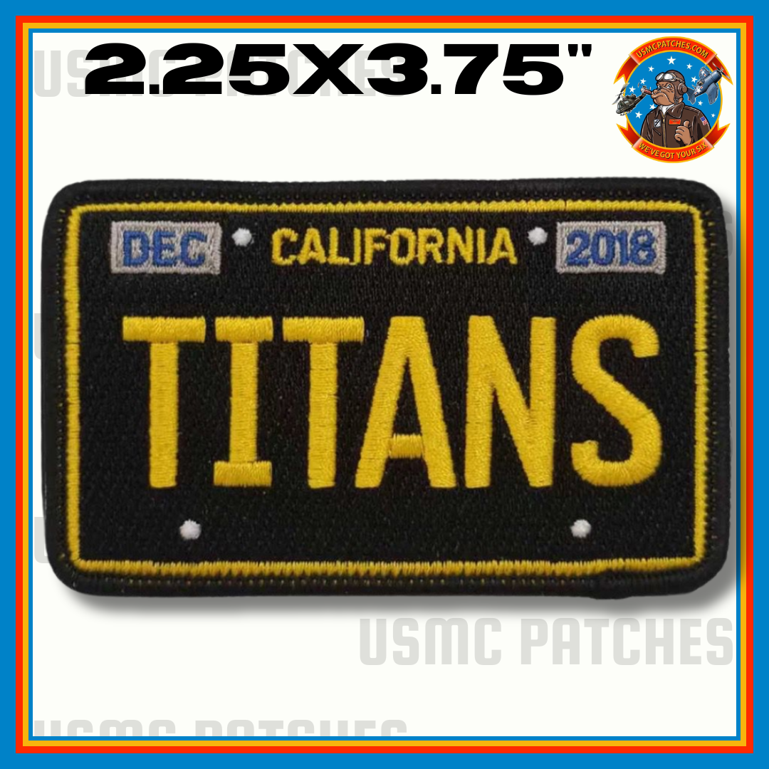 Official VRM-30 Titans CA License Plate Patch