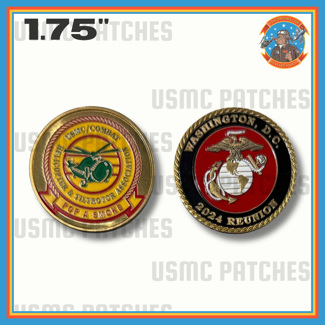 Officially Licensed USMC/Combat Helicopter & Tiltrotor Association Pop A Smoke Washington DC 2024 Reunion Coin