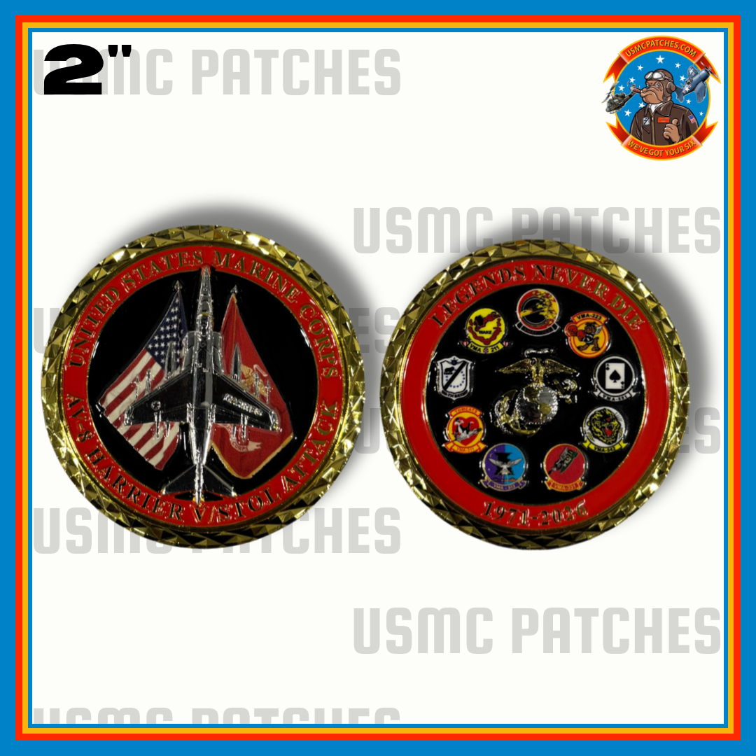 Official USMC AV-8 Harrier II Legacy Coins
