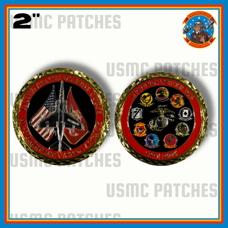 Official USMC AV-8 Harrier II Legacy Coins