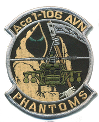 Official US Army A Co 1-106 AVN Phantoms Patches