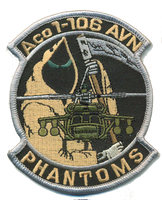 Official US Army A Co 1-106 AVN Phantoms Patches