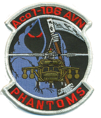 Official US Army A Co 1-106 AVN Phantoms Patches