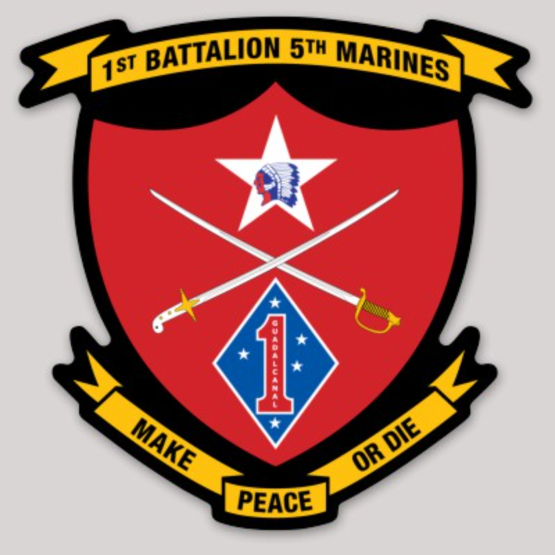 Officially Licensed 1st Battalion 5th Marines Geronimo Sticker
