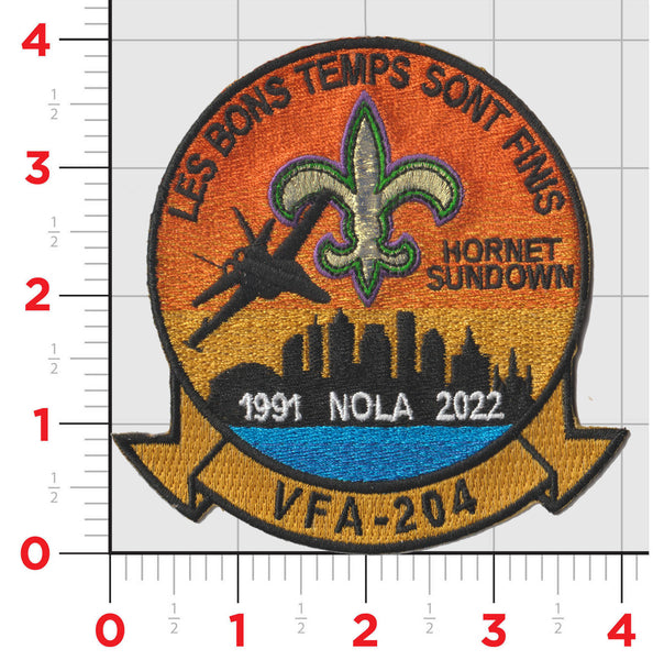 Officially Licensed US Navy VFA-204 River Rattlers F-18 Sundown Patches