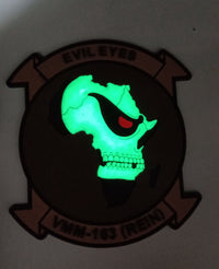 Officially Licensed USMC VMM-163 (REIN) Evil Eyes Africa PVC Patches