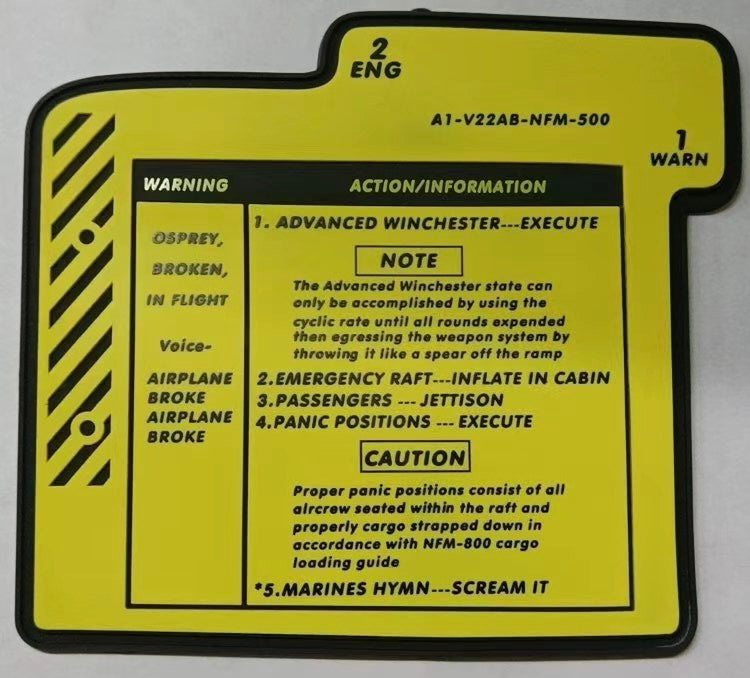 MV-22 Osprey Emergency Procedure PVC Shoulder Patch