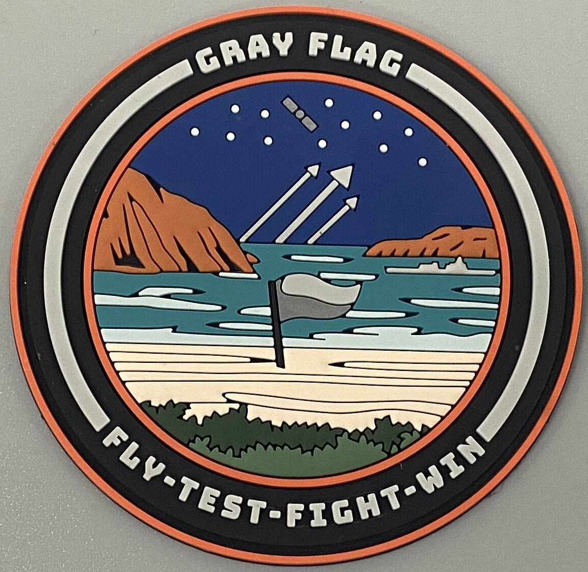 Official US Navy Gray Flag Exercise Test Wing Pacific (NTWP) PVC Patches