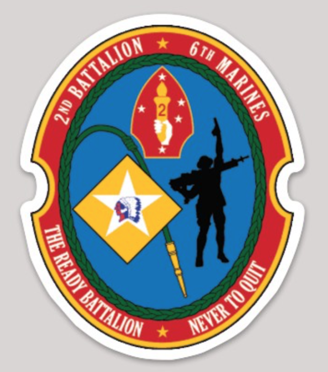 Officially Licensed USMC 2nd Battalion 6th Marines The Ready Battalion Sticker