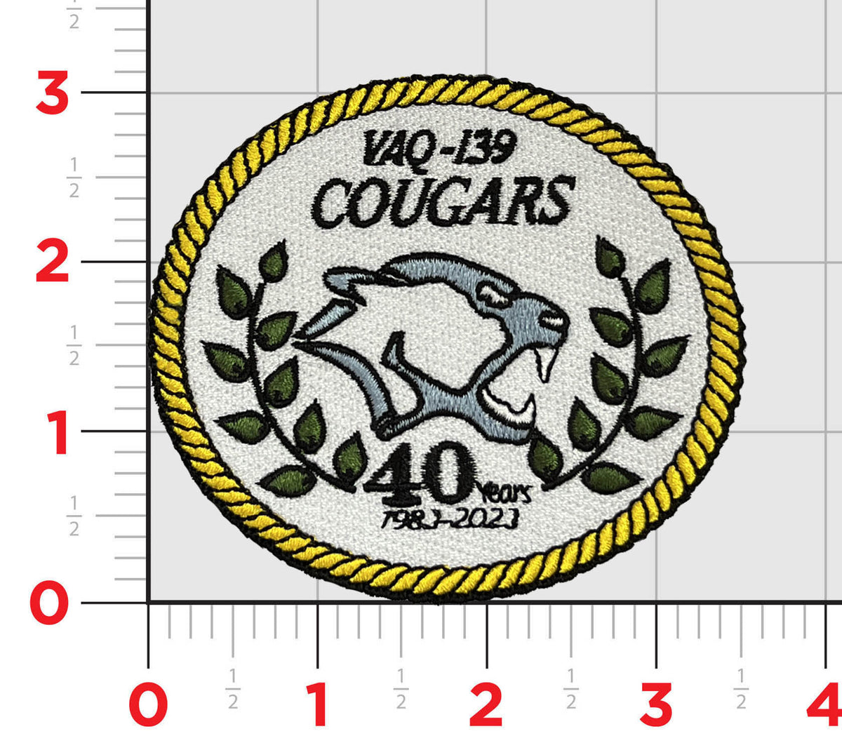 Official VAQ-139 Cougars 40th Anniversary Patch