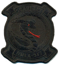 Officially Licensed USMC HMLA-367 Scarface Blackout Patch