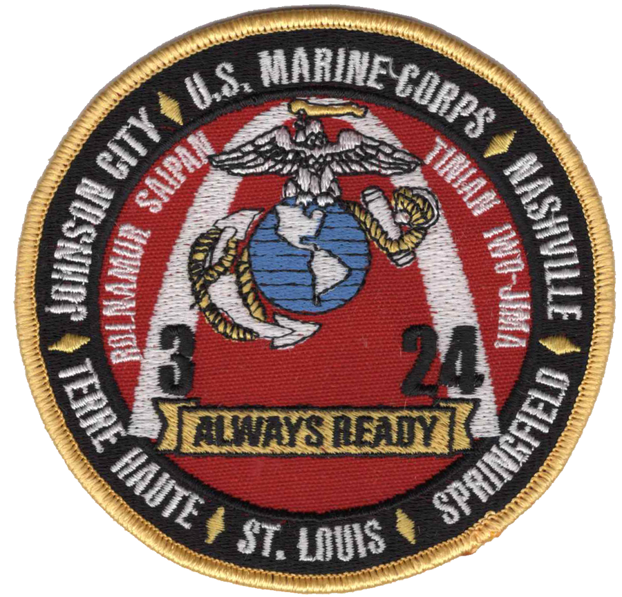 Officially Licensed USMC 3rd Bn 24th Marines St. Louis Patches