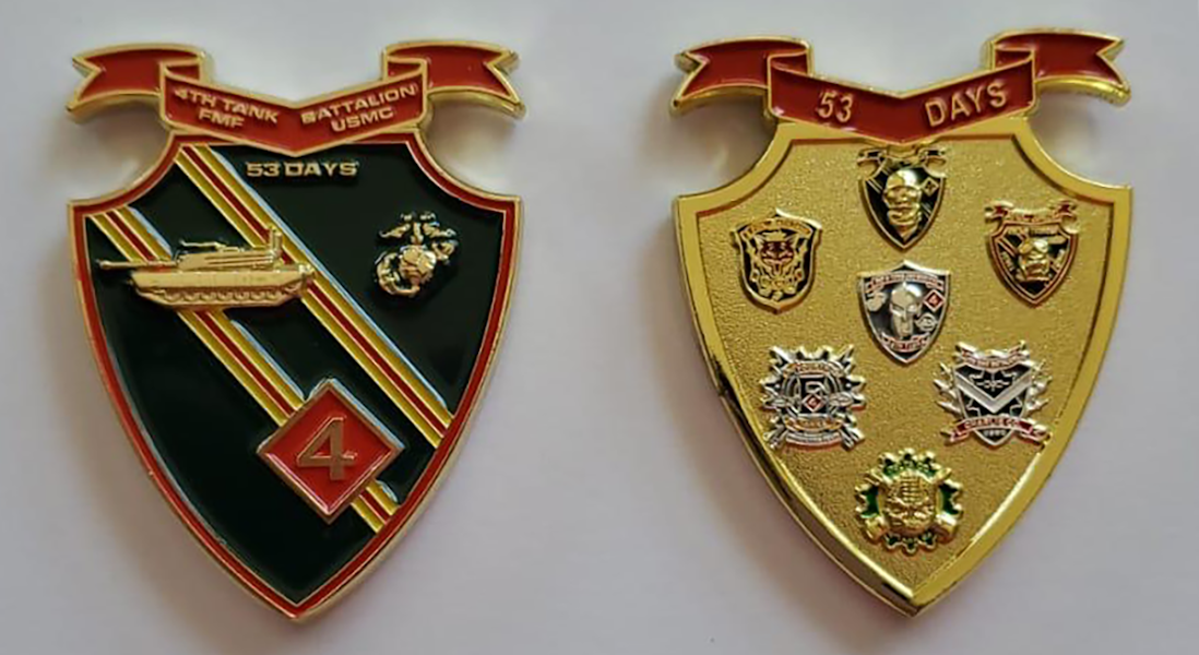 Officially Licensed USMC 4th Tank Bn Retirement coin