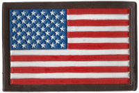 Hand Painted Leather American Flag Patch
