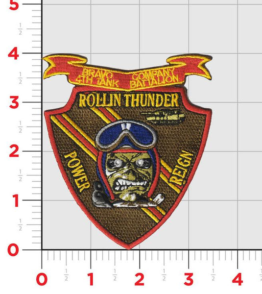 Officially Licensed USMC Bravo Co 4th Tank Bn Rollin' Thunder Patch