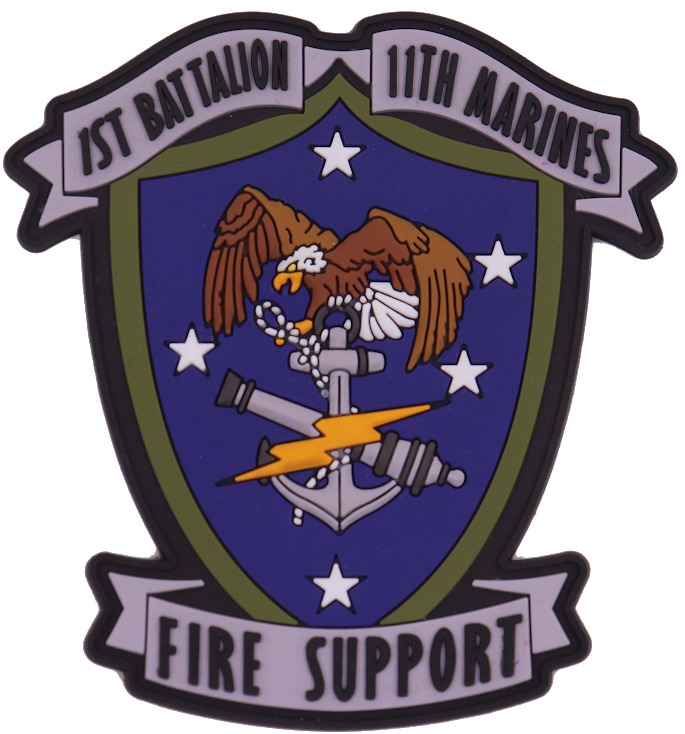 Officially Licensed USMC 1st Battalion 11th Marines Fire Support Patch