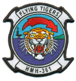 Officially Licensed USMC HMH-361 Flying Tigers Current Yellow Eyes Patches