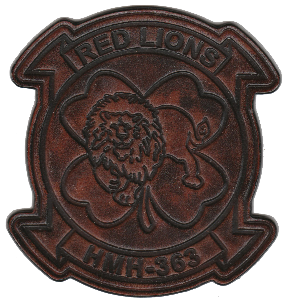 Officially Licensed HMH-363 Red Lions Leather Patches