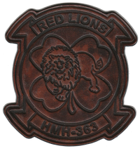 Officially Licensed HMH-363 Red Lions Leather Patches