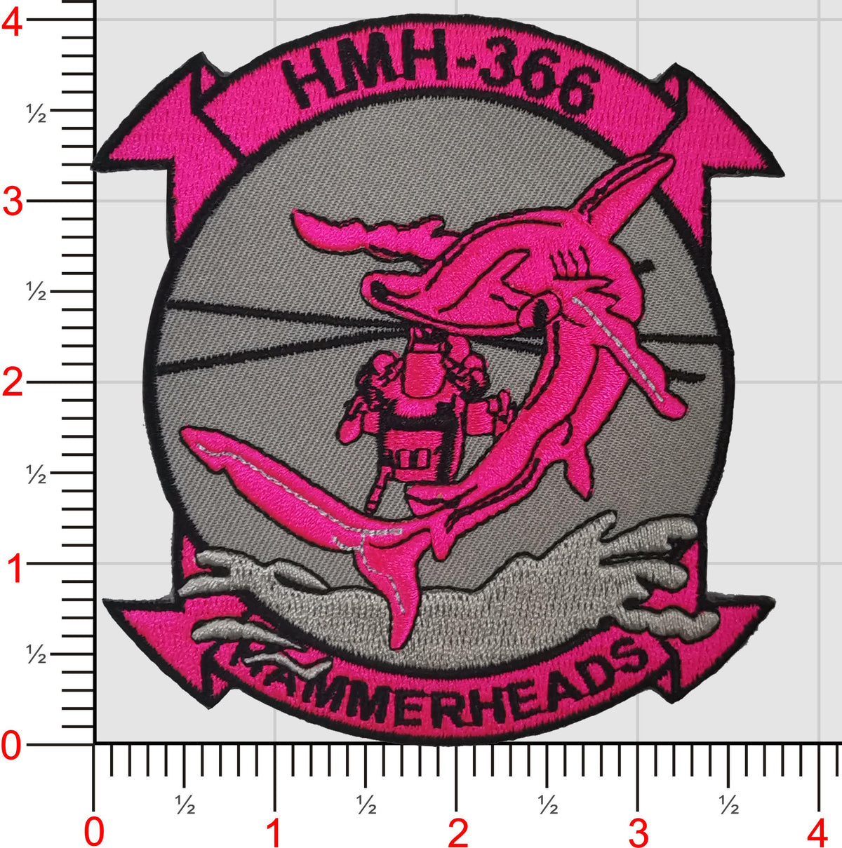 Officially Licensed USMC HMH-366 Hammerheads Squadron Patch