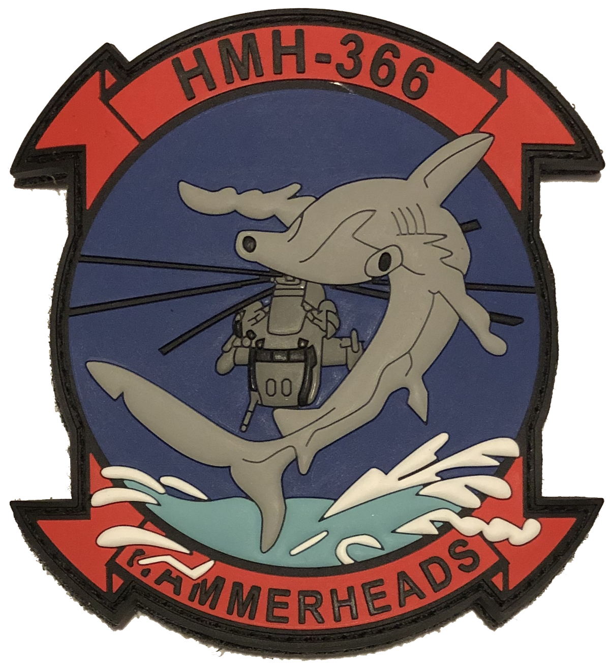 Officially Licensed USMC HMH-366 Hammerheads PVC Squadron Patch