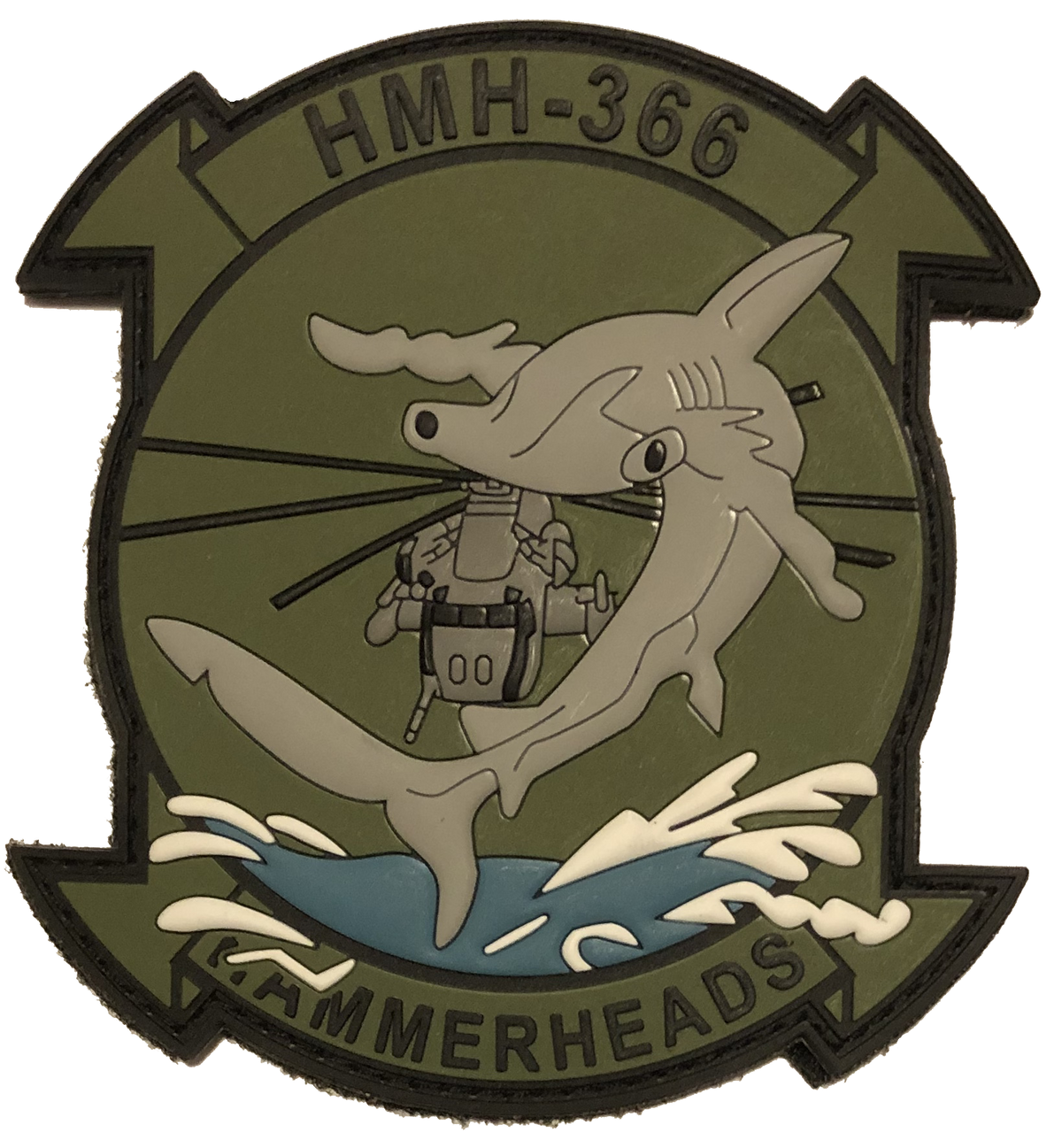 Officially Licensed USMC HMH-366 Hammerheads PVC Squadron Patch