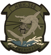 Officially Licensed USMC HMH-366 Hammerheads PVC Squadron Patch
