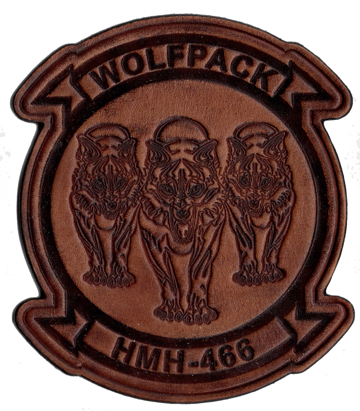 Officially Licensed HMH-466 Wolfpack Leather Patches