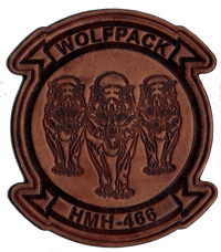 Officially Licensed HMH-466 Wolfpack Leather Patches