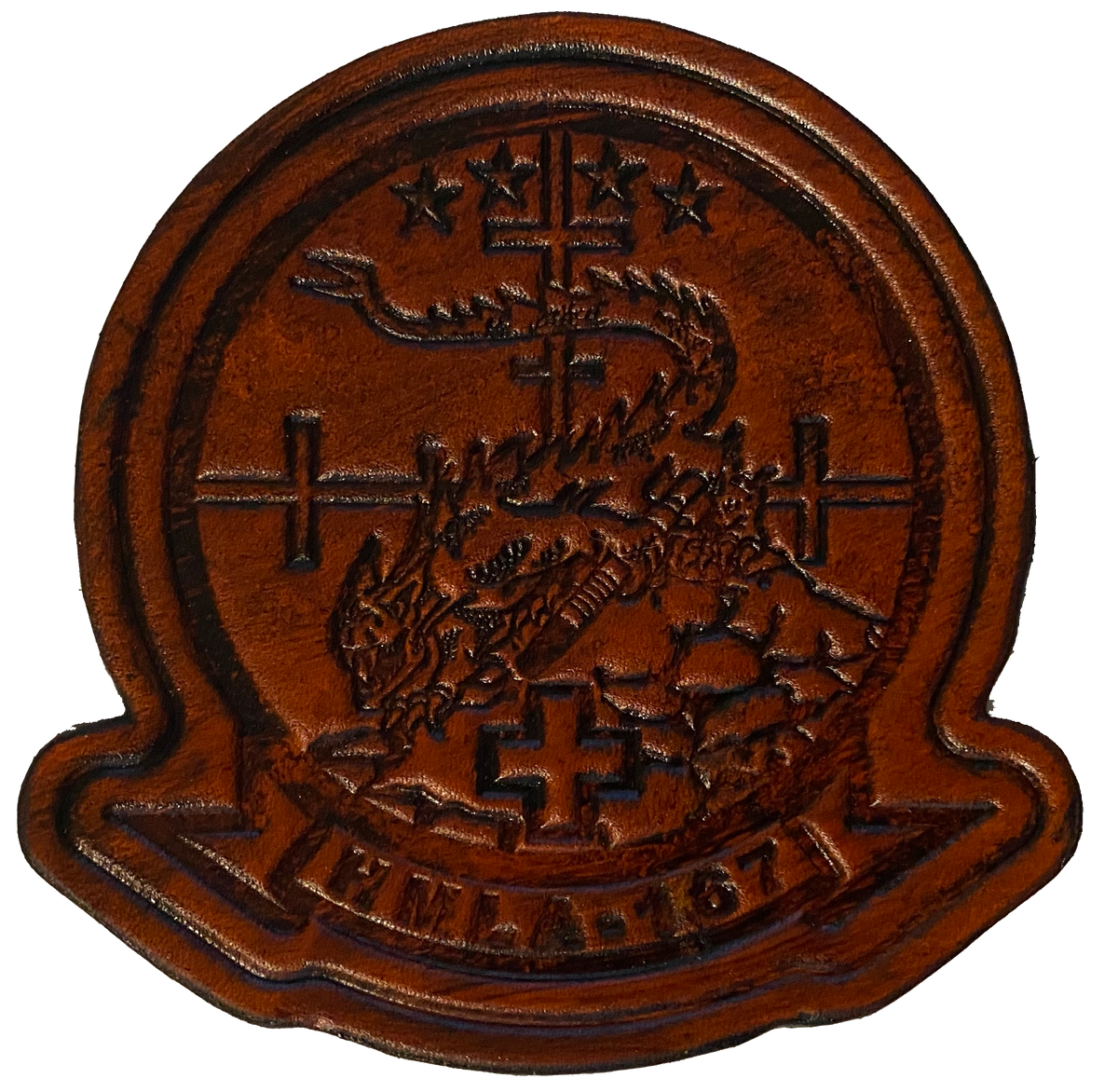 Officially Licensed USMC HMLA-167 Warriors Leather Patches