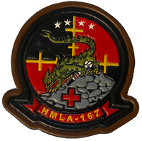 Officially Licensed USMC HMLA-167 Warriors Leather Patches